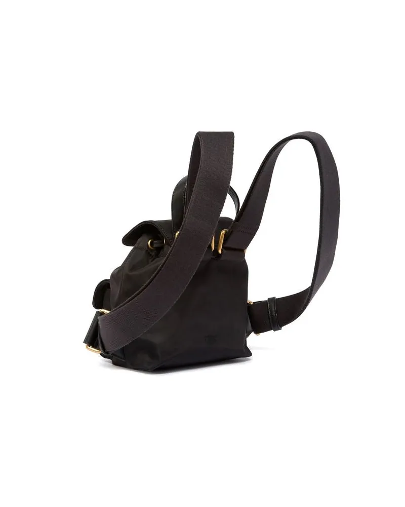 Pinko Diamond-Quilted Polyamide Backpack — Black Black