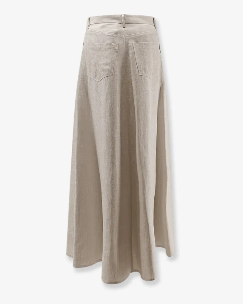 ALYSI Women's Skirt Flared Linen Beige Beige
