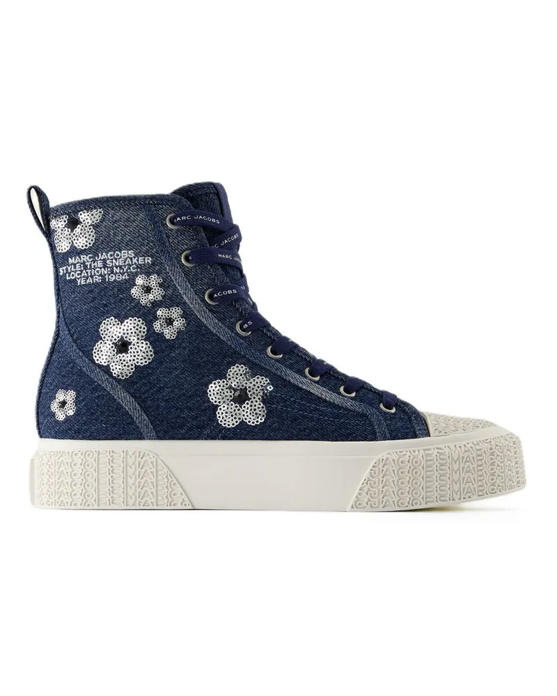 Marc Jacobs Women's The High Top Sneakers -  Cotton Blue Shoes Navy
