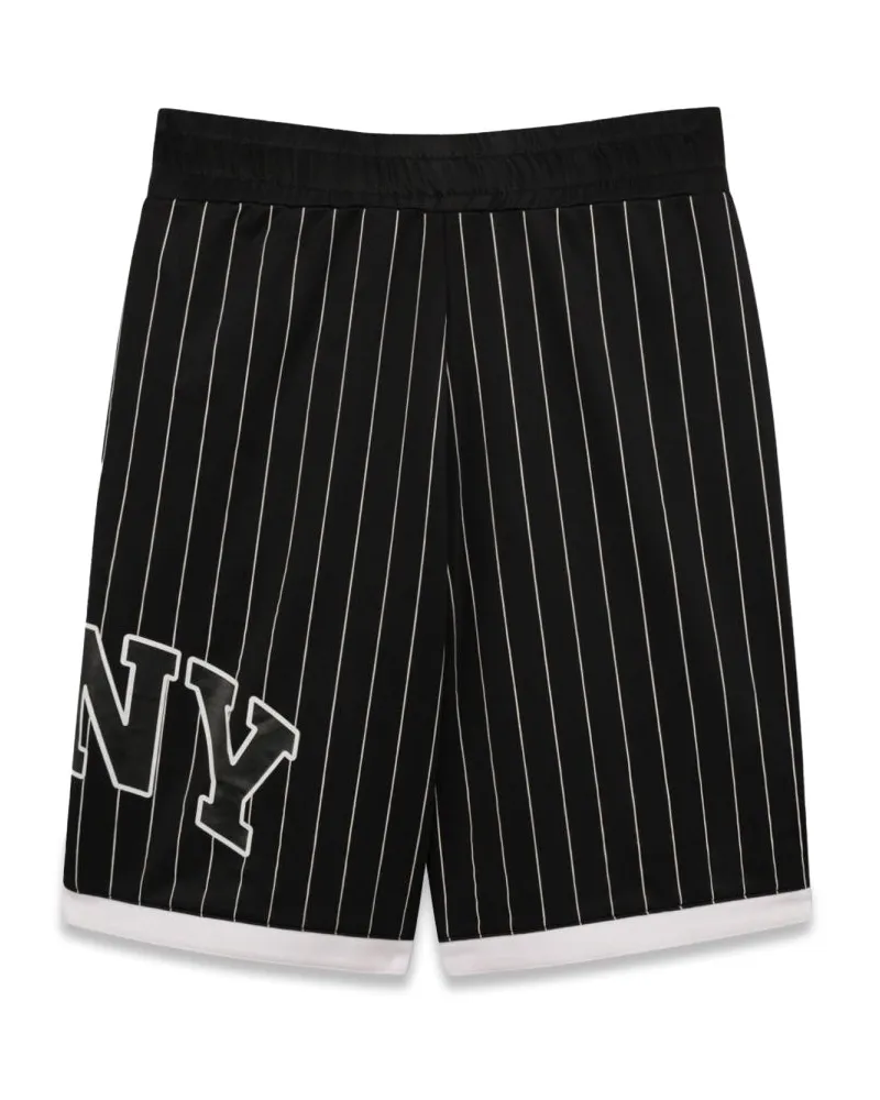 DKNY Stretch Polyester Bermuda Shorts — Black Black
