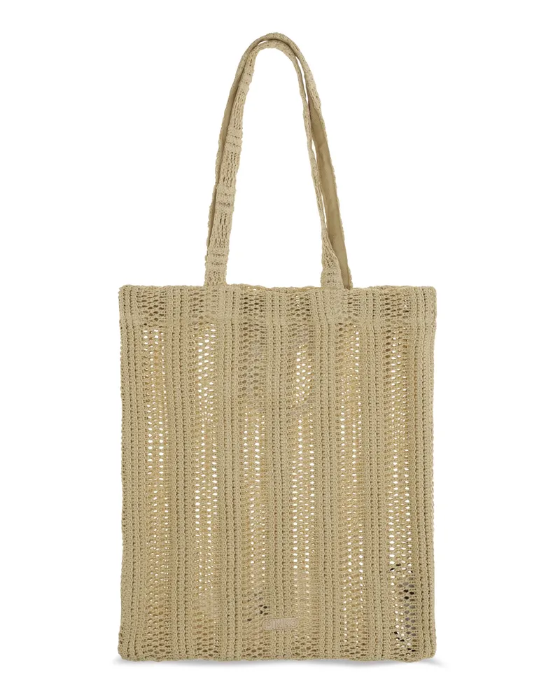 Pinko Women's Medium Easy Tote Bag Raffia Giallo Pastinaca Shoulder Yellow