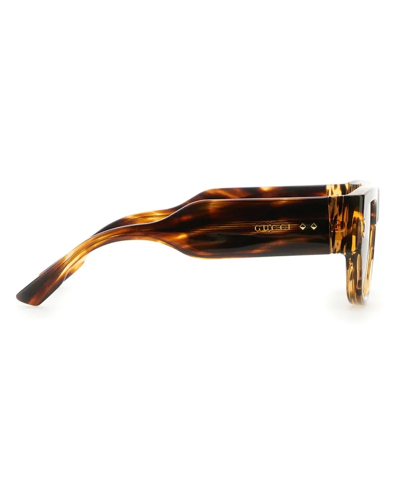 Gucci 733376_J07402323 Square Brown Acetate Sunglasses — Brown Brown
