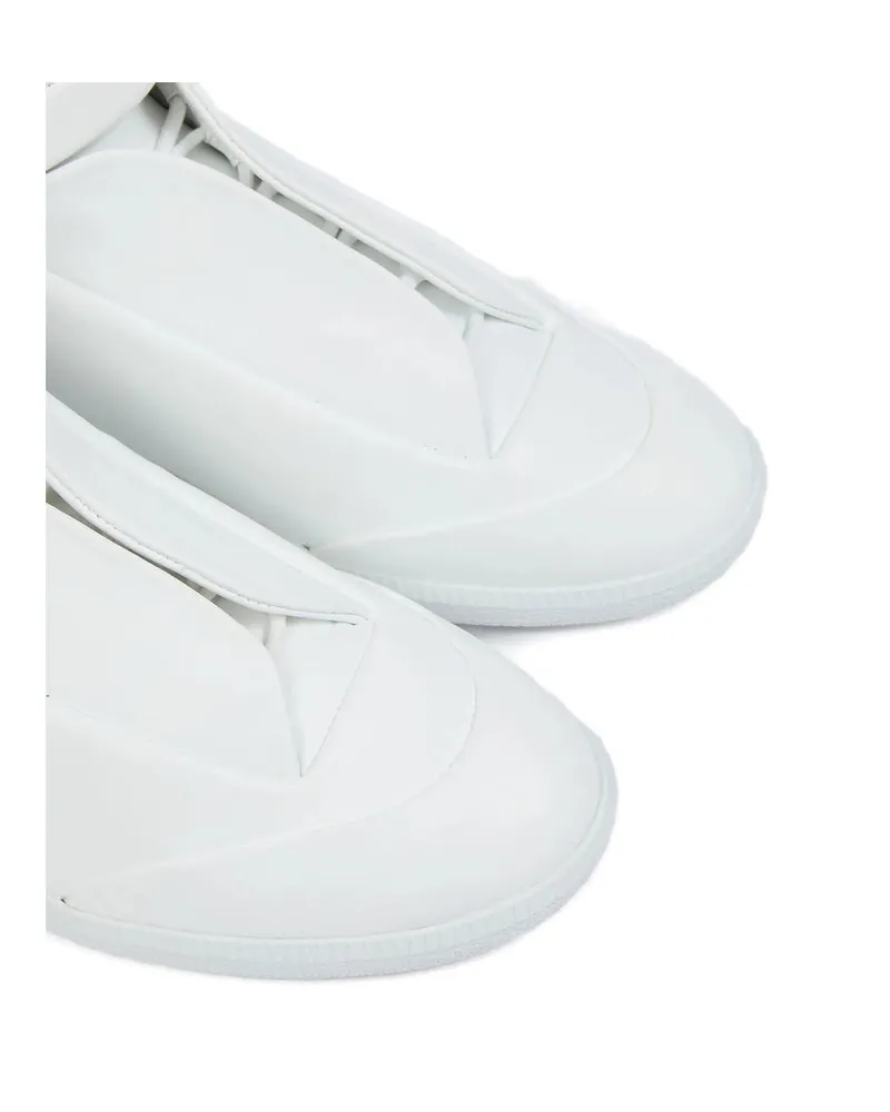 Maison Margiela High-Top Calf Leather Sneakers — White 