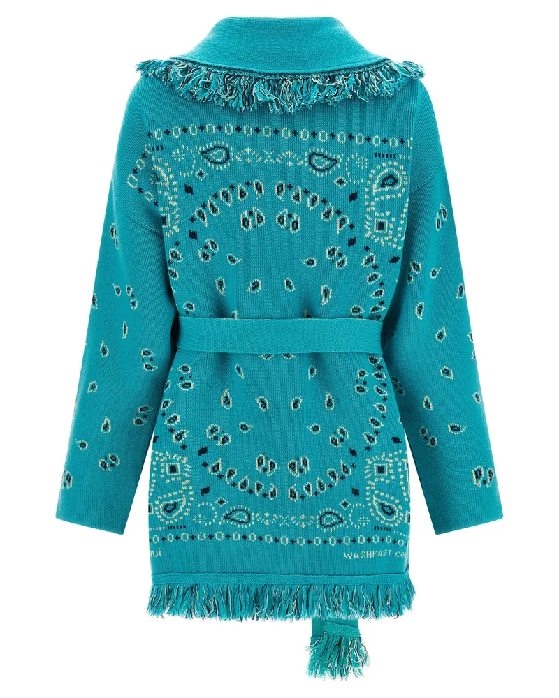 Alanui Women's Blue Cashmere Cardigan Clothing Blue