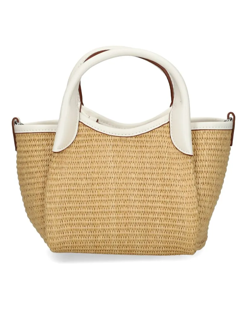 Emporio Armani Woven Straw Tote Bag — Tan Tan