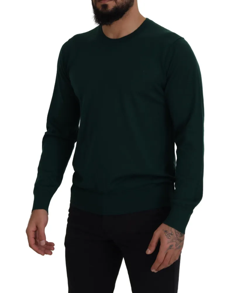 Dolce & Gabbana Men Cashmere Crewneck Sweater Green Green