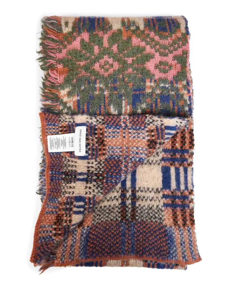 Dries van Noten Patchwork Wool and Alpaca Blend Scarf — Multicolor Multicolor
