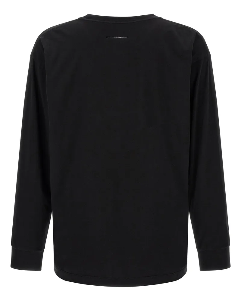 Maison Margiela Calligraphic Logo Print T-Shirt — Black Black