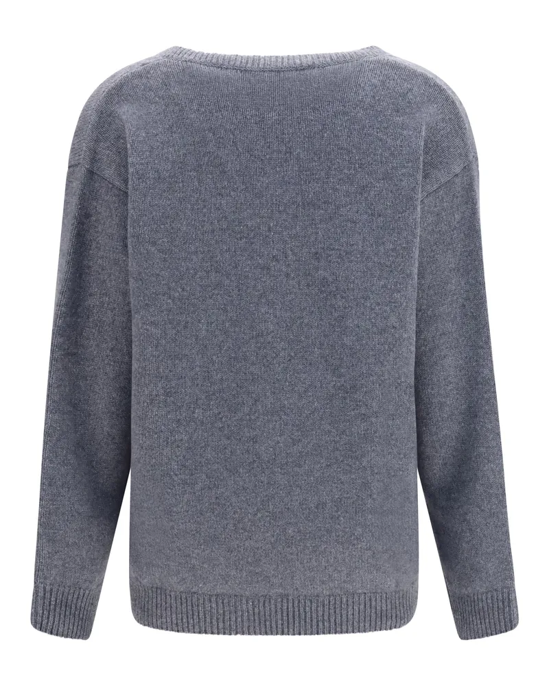 Valentino Garavani Women's Cashmere Sweater Grigio Melange Kashmir-Capra Hircus Top Kashmir/capra Gray