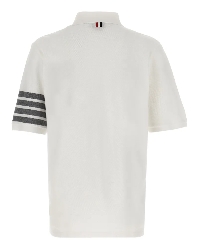 Thom Browne 4-Bar Jacquard Polo — White White