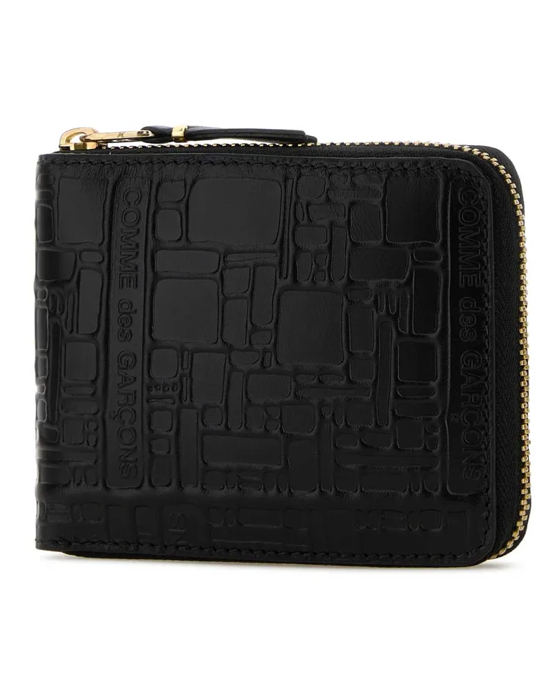 Comme des Garçons Men's Logotype Wallet Black Calfskin Black