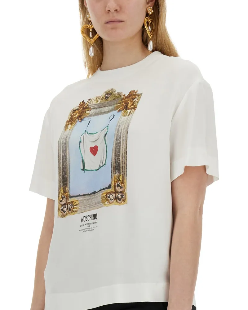Moschino Gone With The Wind Print T-Shirt — White White
