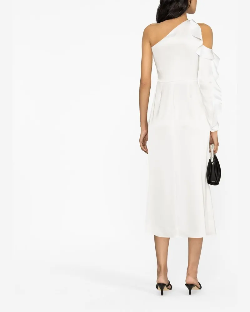 David Koma Ruffled One-Shoulder Dress — White White