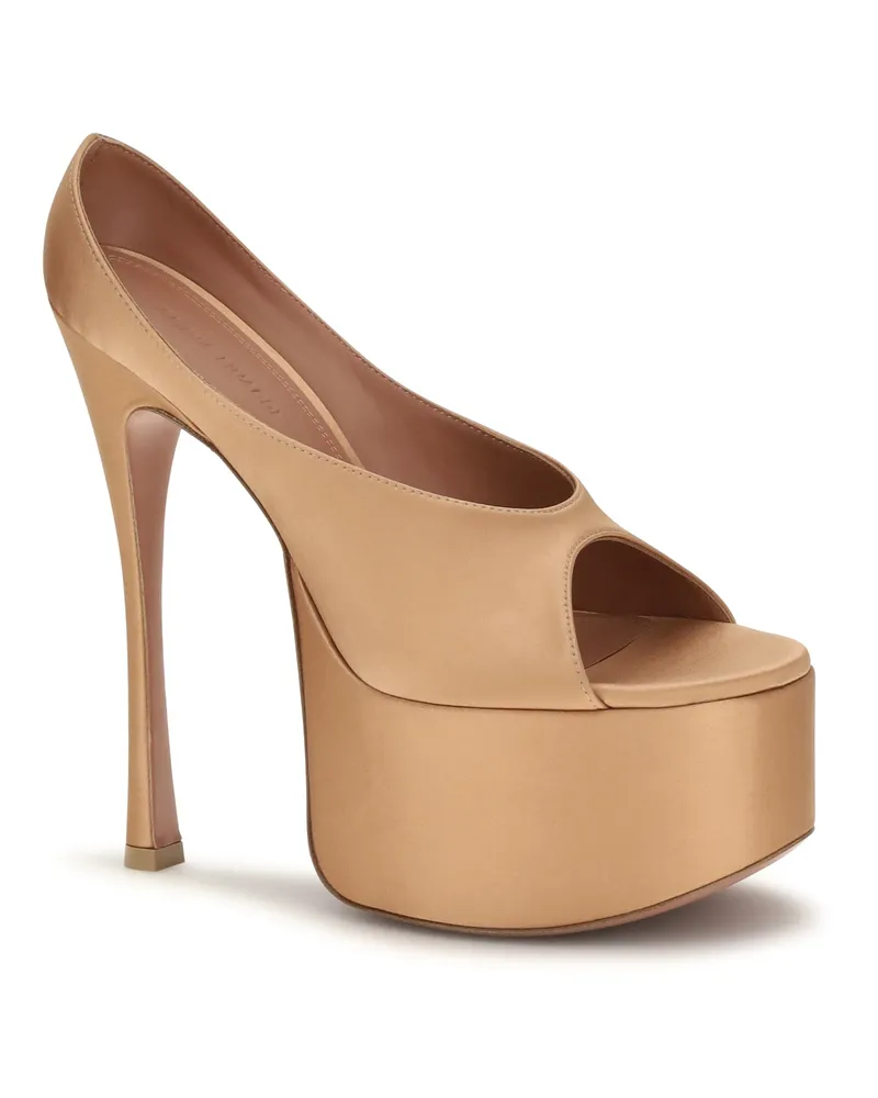 Amina Muaddi Women's Anok Maxi Pumps Latte High Heel Shoes Beige
