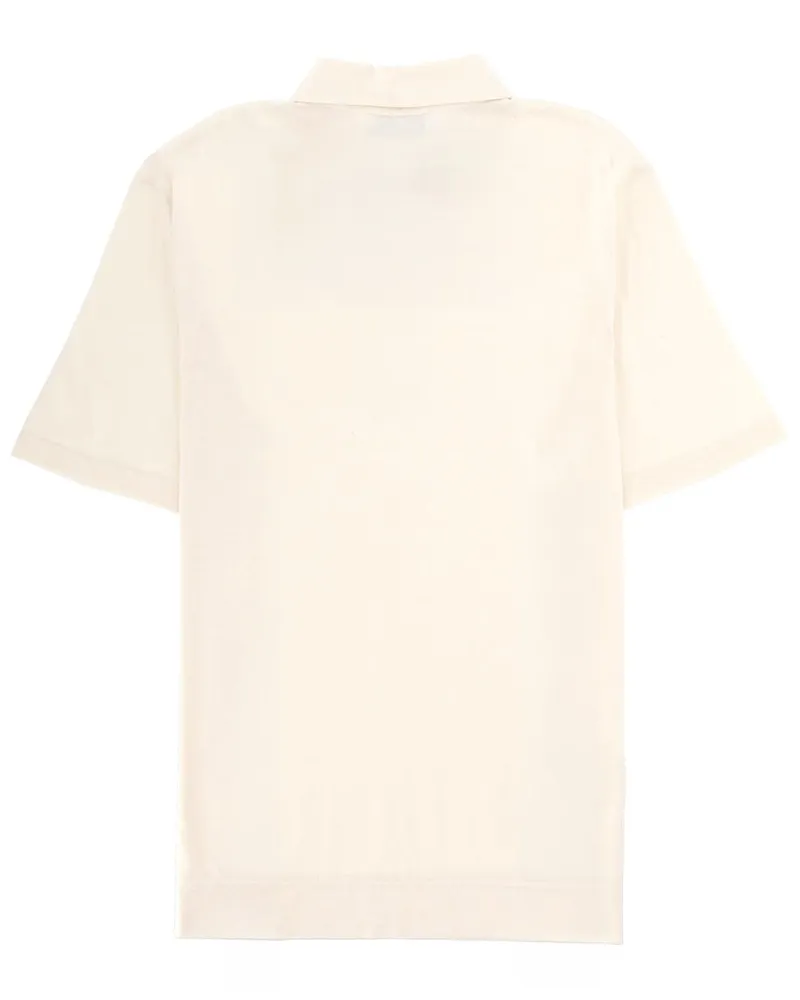 LARDINI Cotton and Silk Polo Shirt — White White