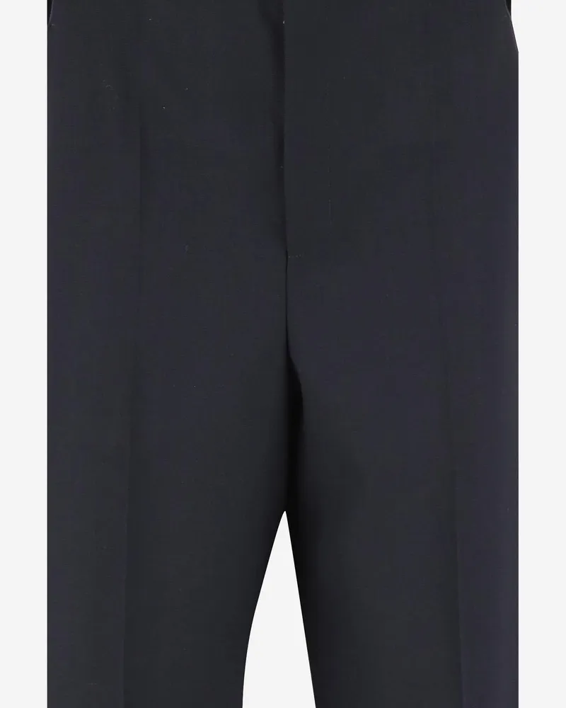 Saint Laurent Men's Wool Pants Dark Navy Trousers Navy