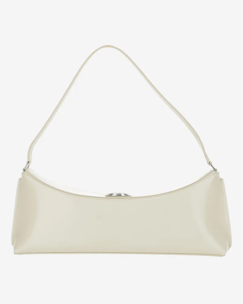 Jacquemus Women's Ovalo Leather Clutch Bag White Calfskin Shoulder White