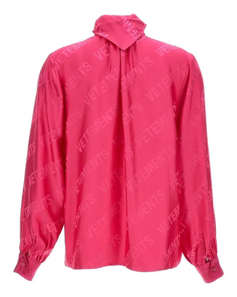 VETEMENTS Monogram Jacquard Blouse — Pink Pink