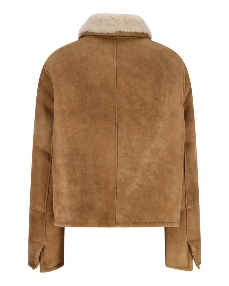AMI Paris Men's Ami Jackets Brown Sheep Leather Brown