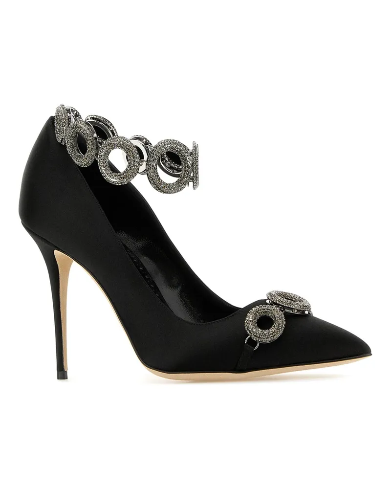 Manolo Blahnik Istera3242835 Blck Fabric ( Vi Scarpe Con Tacco High Heel Shoes Black