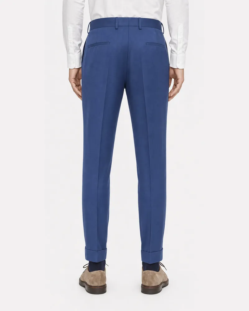 Brunello Cucinelli Mens Blue Wool Trousers Indigo Indigo