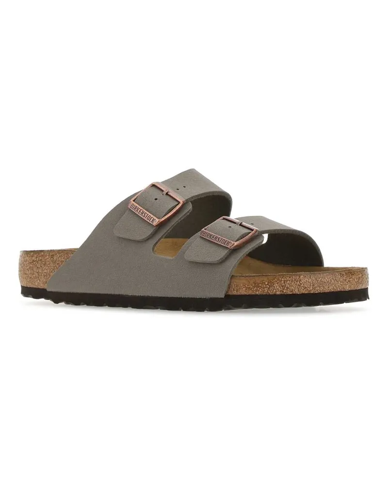Birkenstock Men's Mud Leather Arizona Slippers Stone Flat Shoes Gray