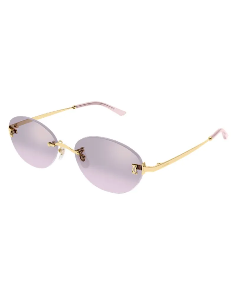 Cartier CT0642SA003 Oval Rimless Sunglasses — Gold Gold