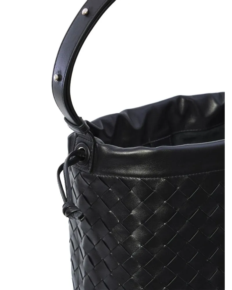 Bottega Veneta Unisex Shoulder Bag Avenue Black Calf Leather Black