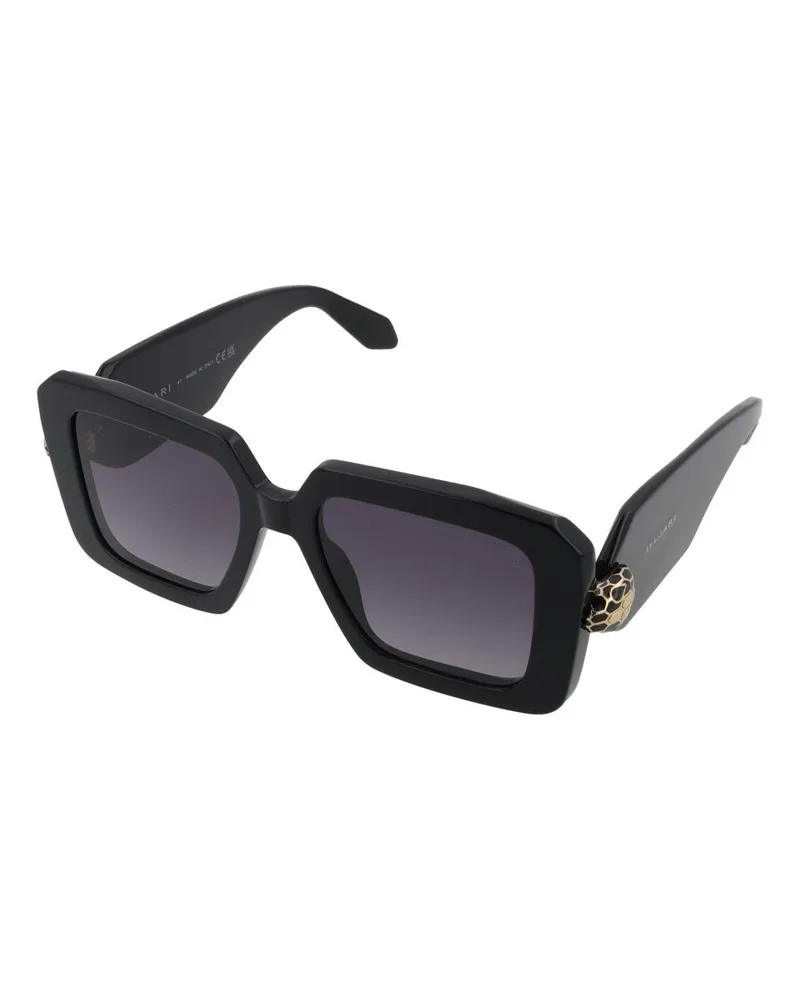 Bulgari BV40006I Square Acetate Sunglasses — Black Black