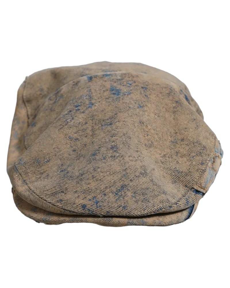 Dolce & Gabbana Men's Brown Cotton Denim Newsboy Capello Cabbie Hat Brown