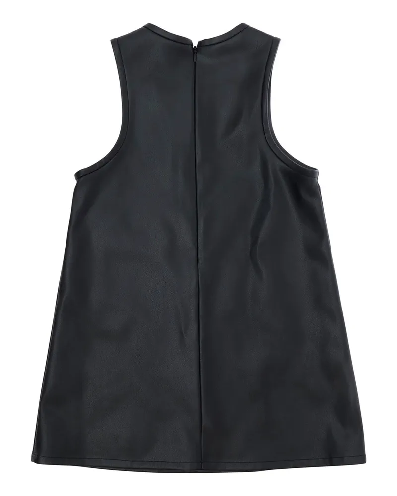 Marni Girls' Dress With Eco-Leather Trim, Black Polyester Black
