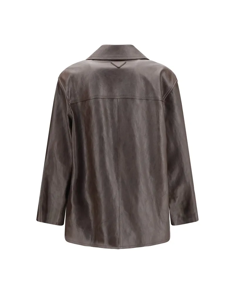 Saint Laurent Men's Black Wool Oves Aries Leather Jacket Clothing Black