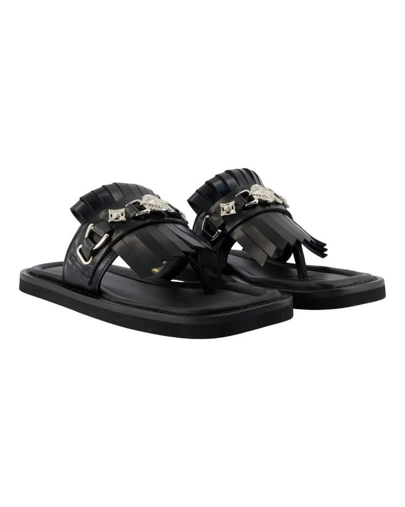 Toga Women's Buckle-Strap Calfskin Sandal Black Black