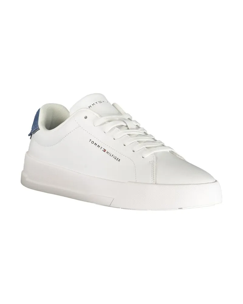 Tommy Hilfiger Lace-Up Leather & Polyurethane Sneaker — White White