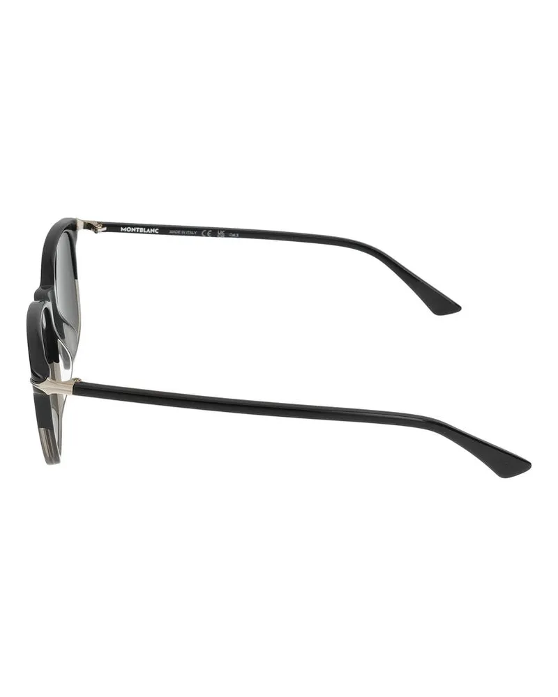 Montblanc Men's Mb0338s Square Acetate Sunglasses Black Black