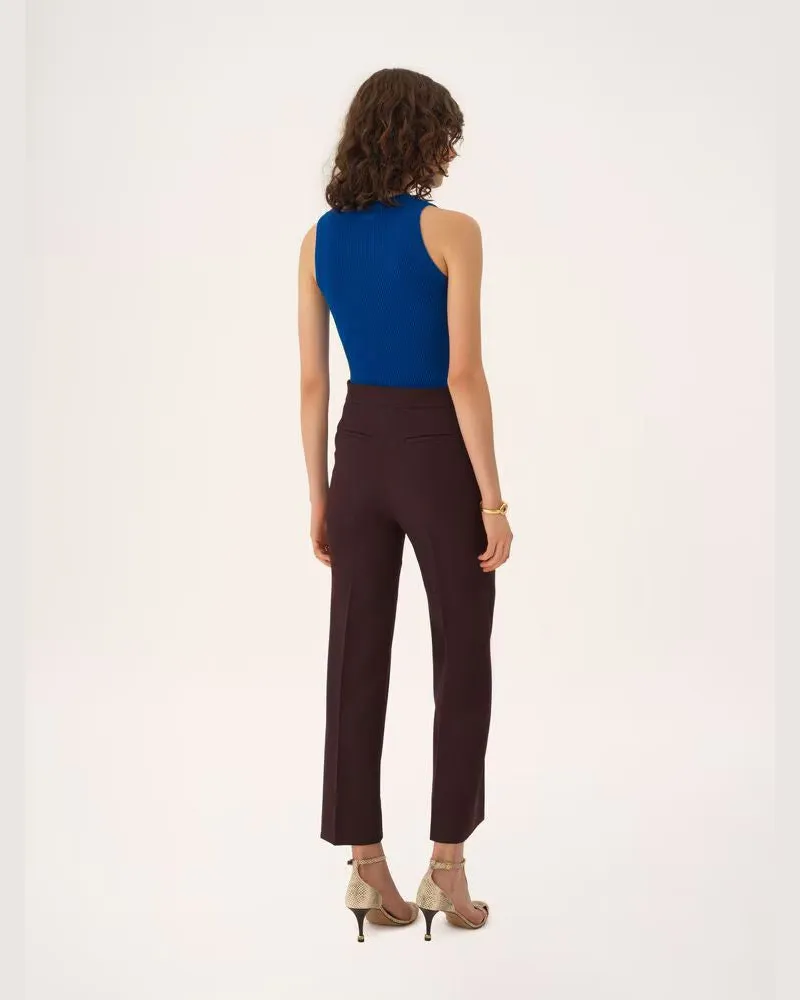Chloé High-Waist Wool Trousers — Purple Purple