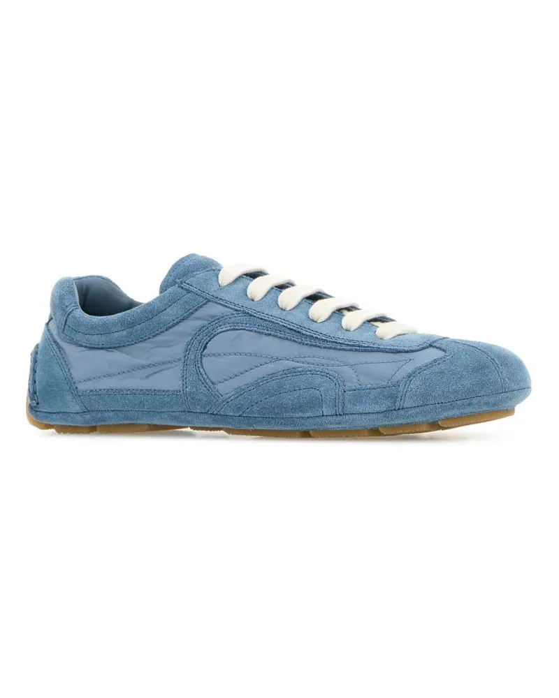 Prada Women's Light Blue Suede And Re-Nylon Montecarlo Re-Edition 2005 Sneakers Astrale Blue