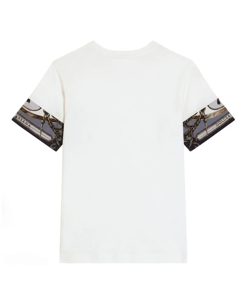 Dolce & Gabbana Scarf-Print Pocket Detail T-Shirt — White White