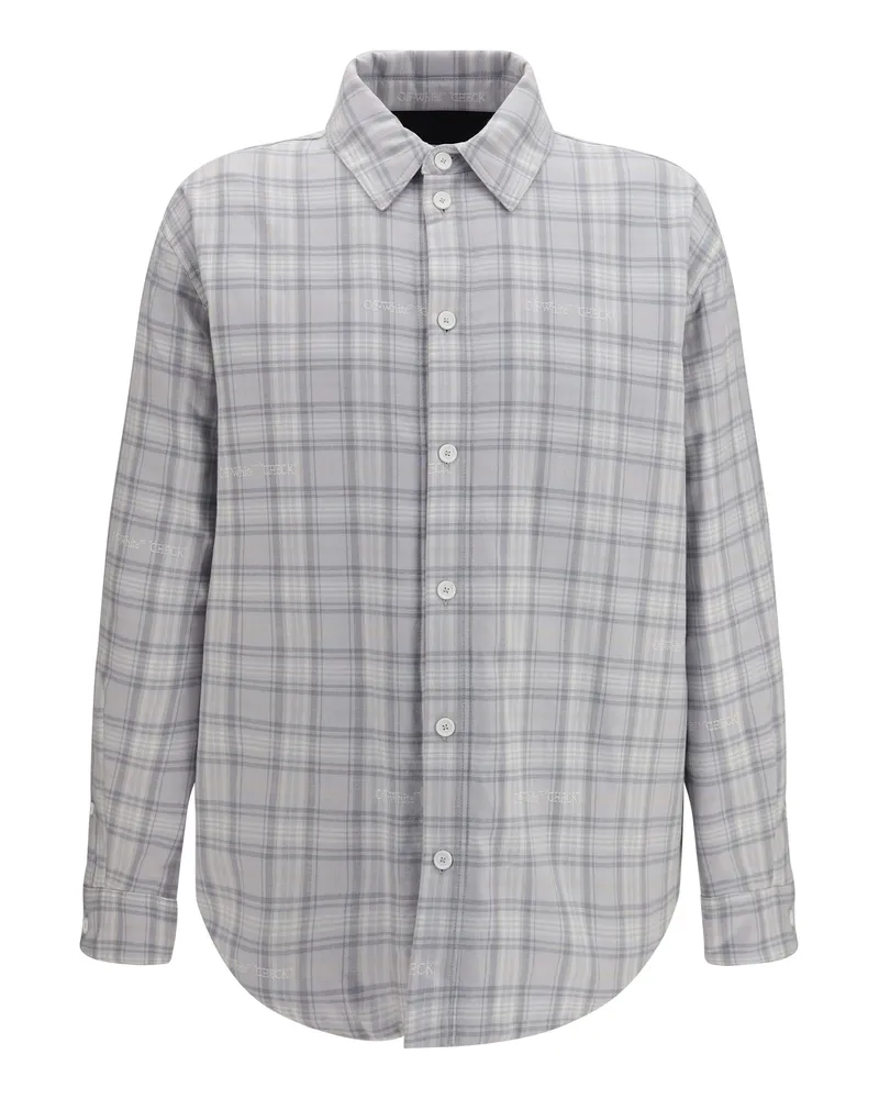 OFF-WHITE Men's Padded Flannel Jacket Light Grey Outer: Cotton Gray