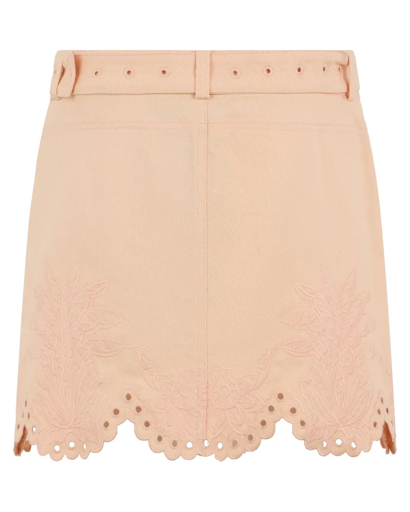 FARM Rio Women's Denim Mini Skirt Pink Cotton Pink