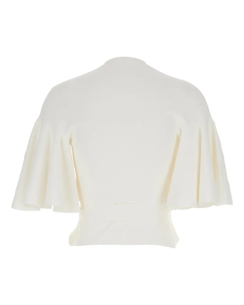 Jacquemus Women's Top With Crossed Neckline White Viscose Tops White