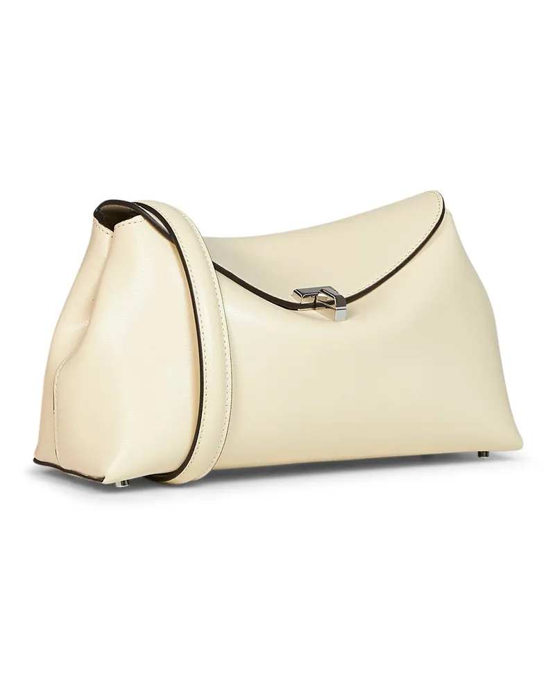 Totême Women's Clutch Bag T-Lock Ivory Calf Leather Handbags Hand Ivory