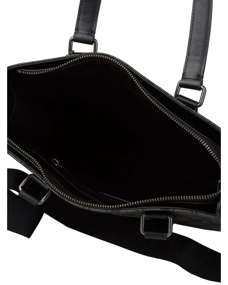 Coach Monogram Calf Leather Tote Bag — Gray Gray