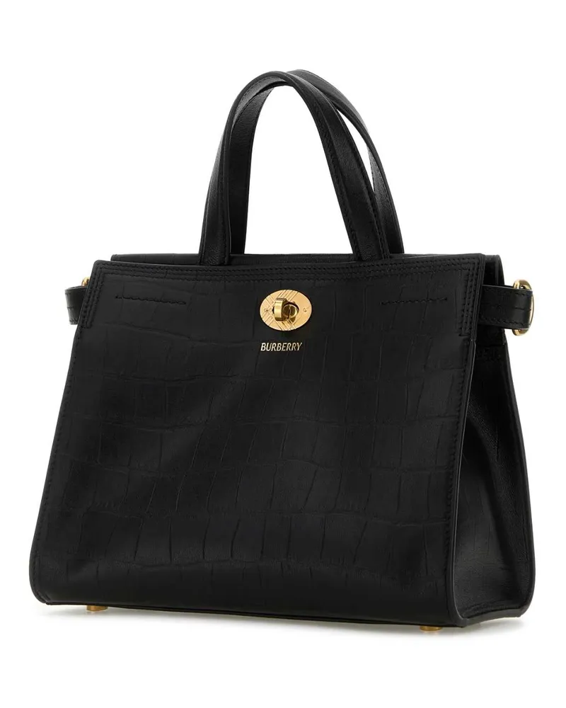 Burberry Women's Black Leather Mini Cotswolds Handbag Borse A Mano Black