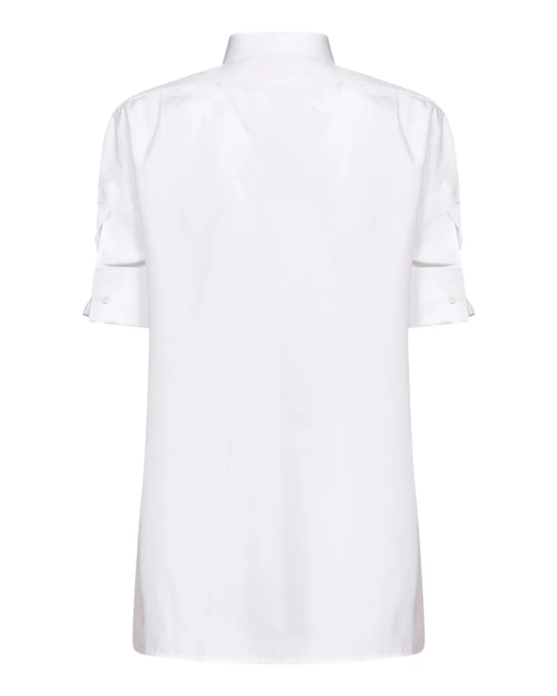 Maison Margiela Women's Shirt Short-Sleeved Cotton Poplin White White