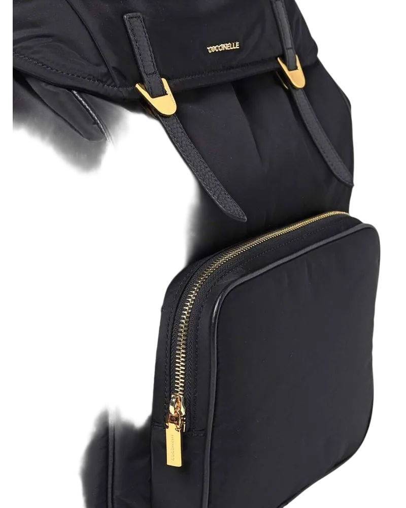 Coccinelle Women's Backpack Black Polyester Cowhide Black