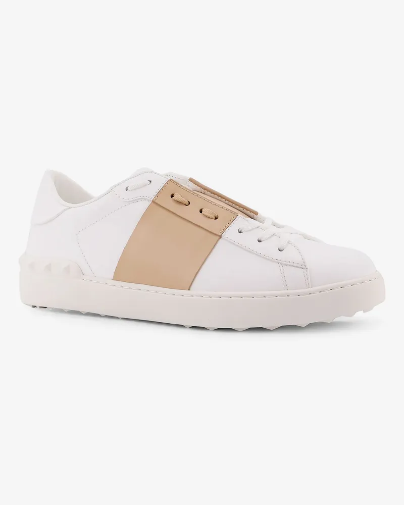 Valentino Garavani Men's Open Leather Sneakers White Trainers White