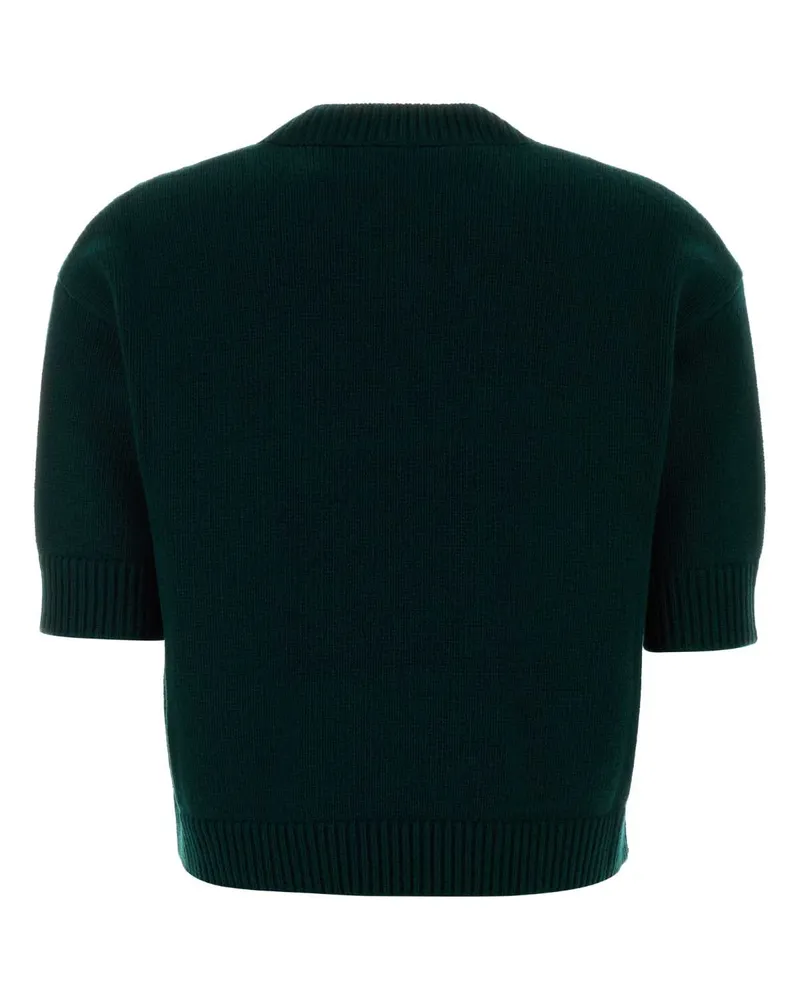 Gucci Women's Bottle Green Wool Sweater Pinegreen Fabric Maglieria Green