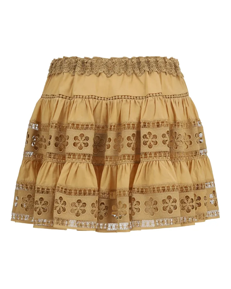 Charo Ruiz Women Lea Short Skirt Cotton Voile Cinnamon Cotton; Polyester Cinnamon