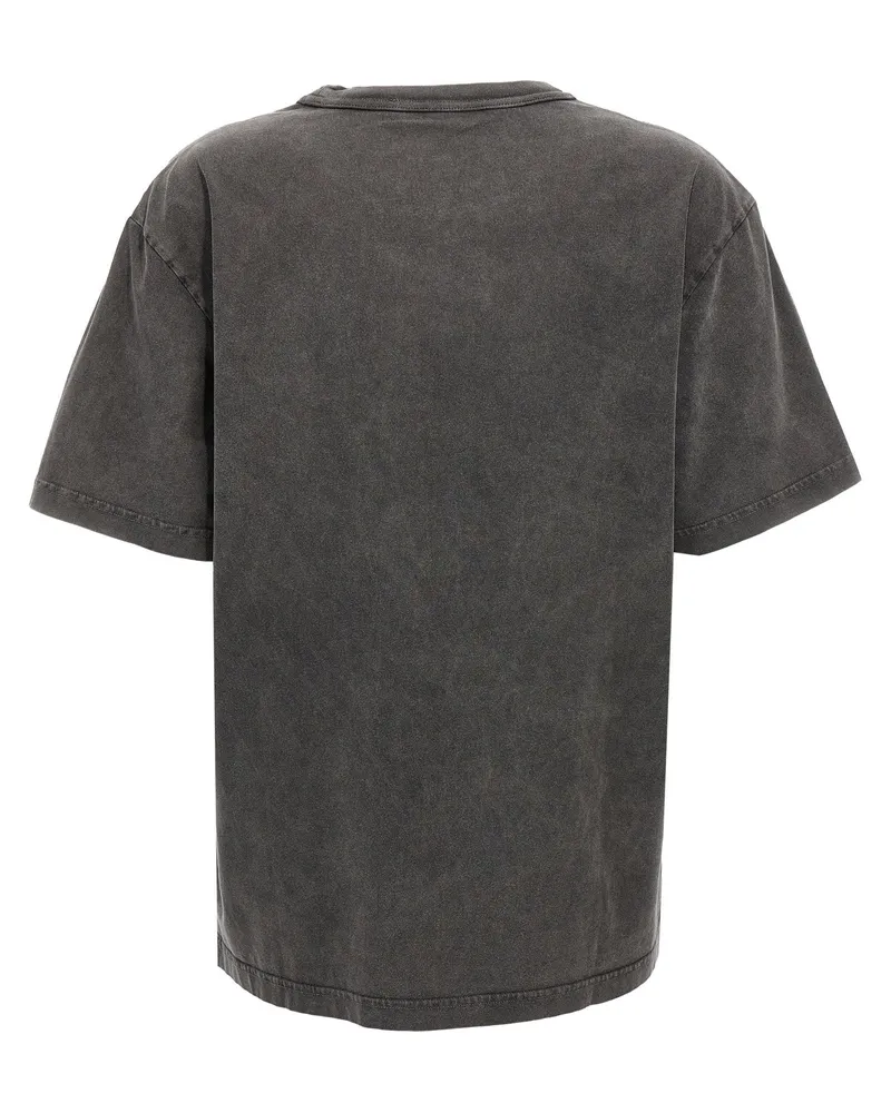 Alexander Wang Logo-Embossed T-Shirt — Charcoal Charcoal